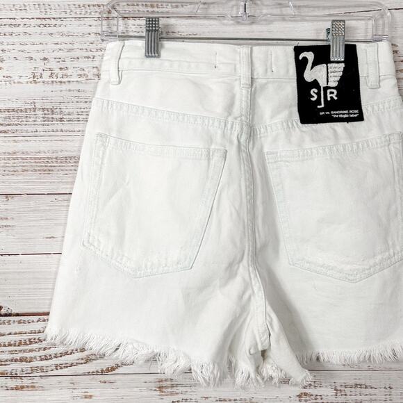 NEW Sandrine Rose Free People White Cut Off Denim Shorts, NWT, Size 24 MSRP $128 - Picture 11 of 11